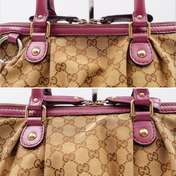 AQ28❤️ GUCCI Monogram Sukey Top Handle Satchel - Picture 4 of 15